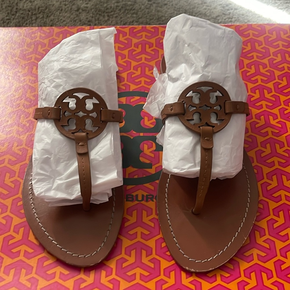 Tory Burch Miller Tan leather sandal